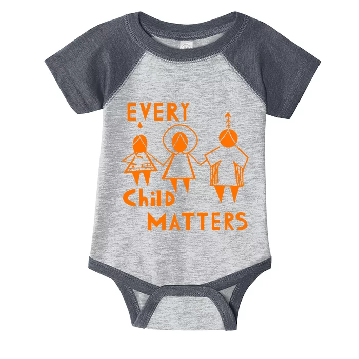 Every Child Matters Orange Print Infant Baby Jersey Bodysuit