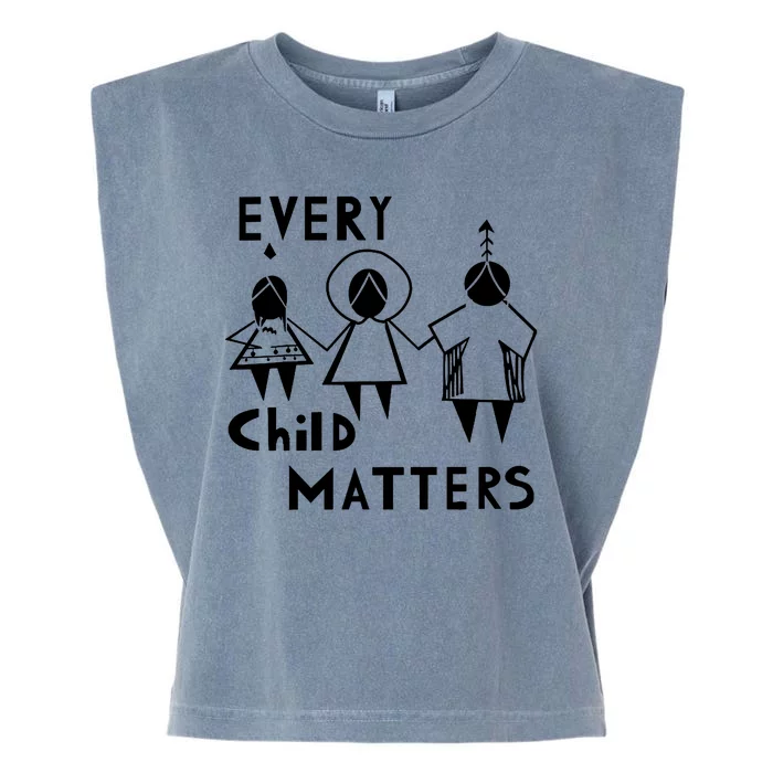 Every Child Matters Black Print Orange Garment-Dyed Women's Muscle Tee