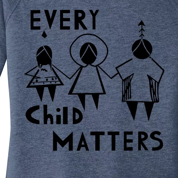 Every Child Matters Black Print Orange Women's Perfect Tri Tunic Long Sleeve Shirt