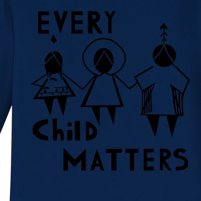 Every Child Matters Black Print Orange Baby Long Sleeve Bodysuit