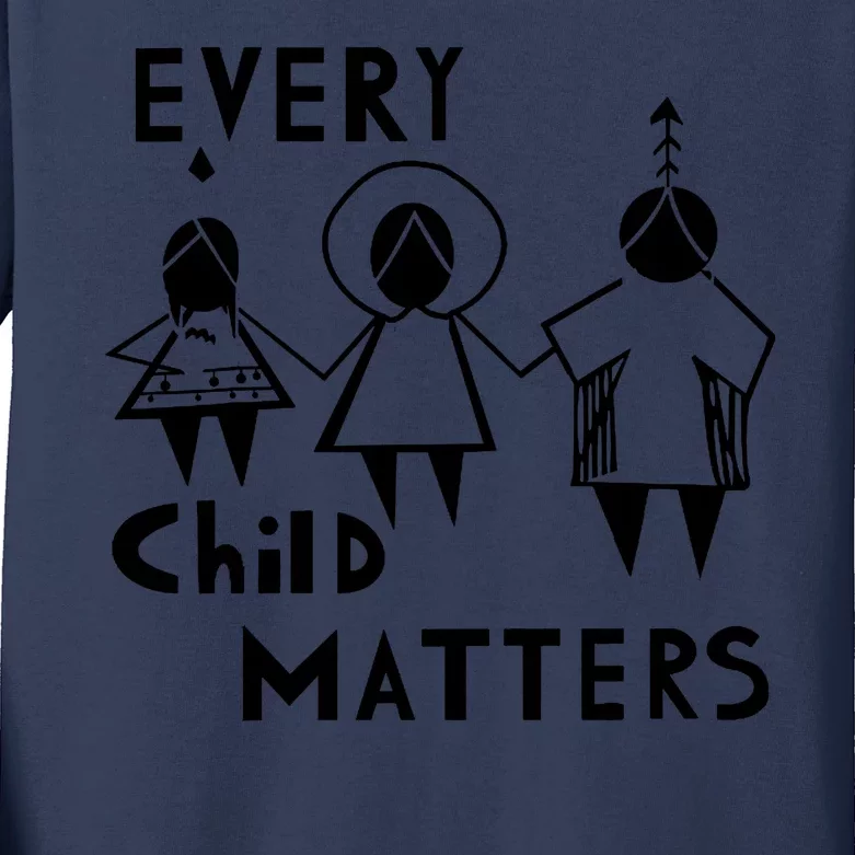 Every Child Matters Black Print Orange Kids Long Sleeve Shirt