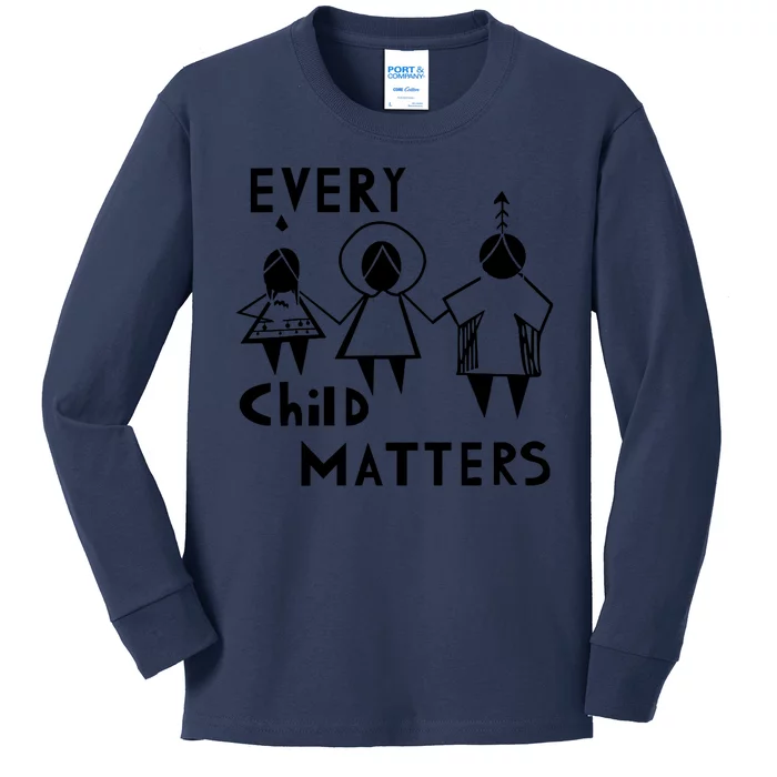 Every Child Matters Black Print Orange Kids Long Sleeve Shirt