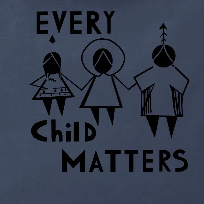 Every Child Matters Black Print Orange Zip Tote Bag