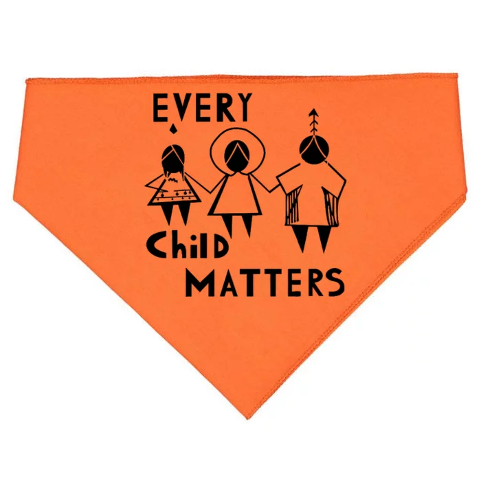 Every Child Matters Black Print Orange USA-Made Doggie Bandana