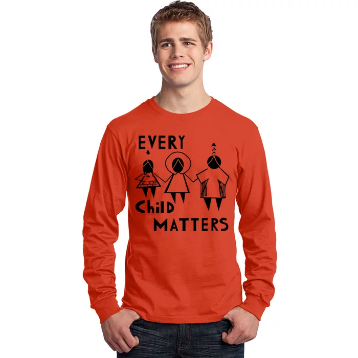 Every Child Matters Black Print Orange Long Sleeve Shirt