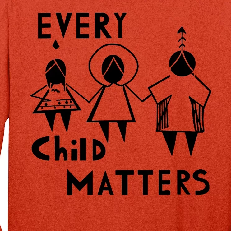 Every Child Matters Black Print Orange Long Sleeve Shirt