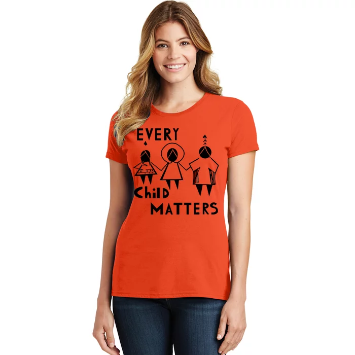 Every Child Matters Black Print Orange Women's T-Shirt