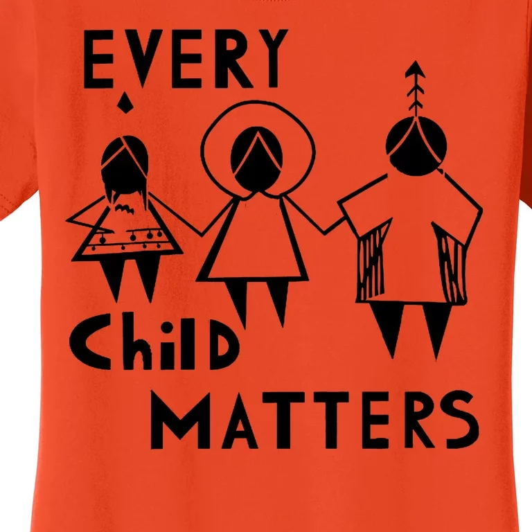 Every Child Matters Black Print Orange Women's T-Shirt