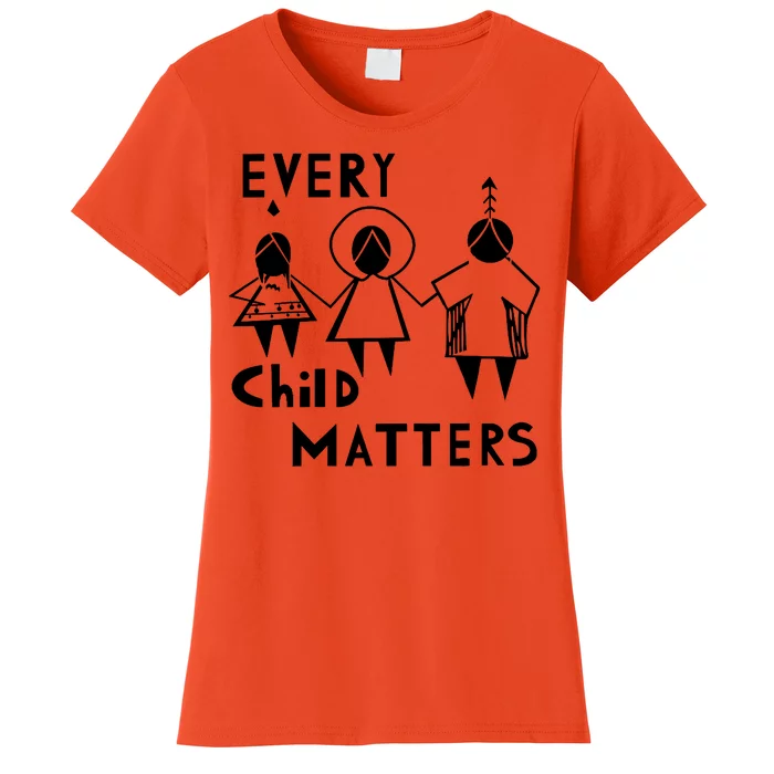 Every Child Matters Black Print Orange Women's T-Shirt