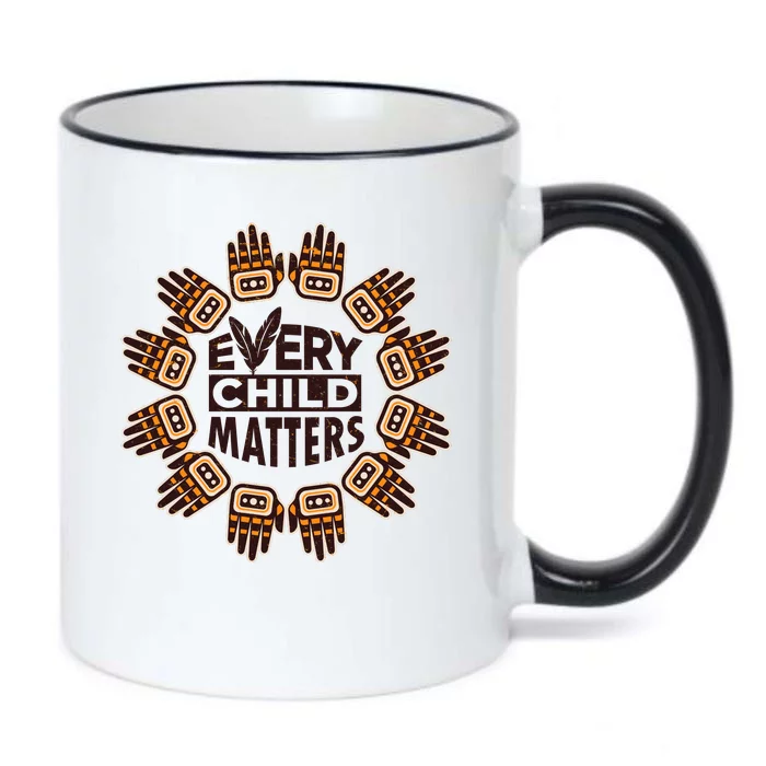 Every Child Matters Native American Hand Pattern Black Color Changing Mug