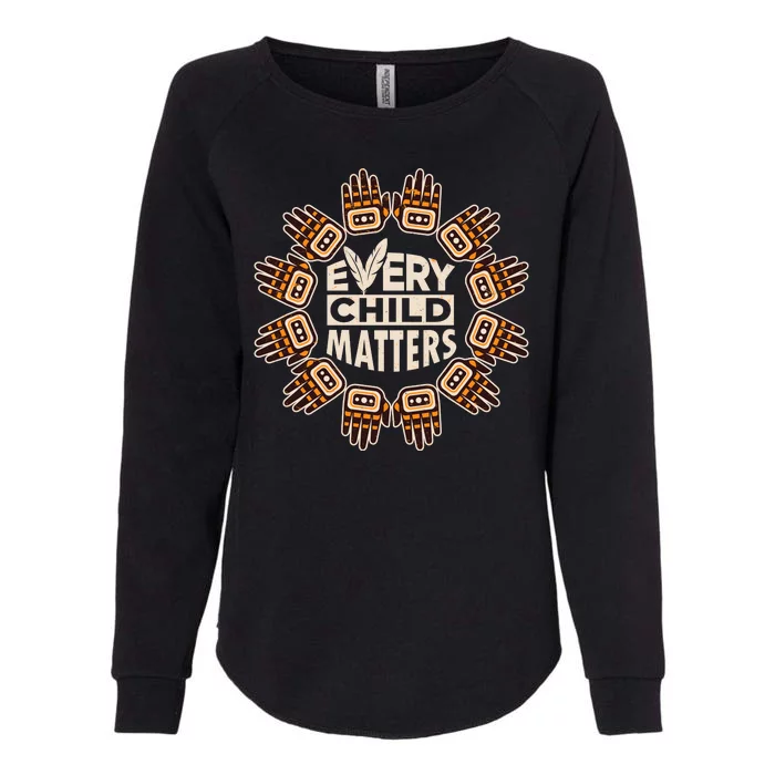 Every Child Matters Native American Hand Pattern Womens California Wash Sweatshirt