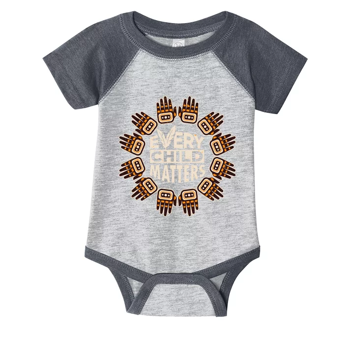 Every Child Matters Native American Hand Pattern Infant Baby Jersey Bodysuit