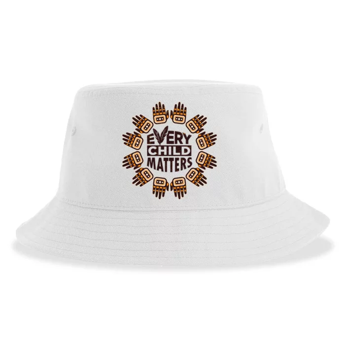 Every Child Matters Native American Hand Pattern Sustainable Bucket Hat