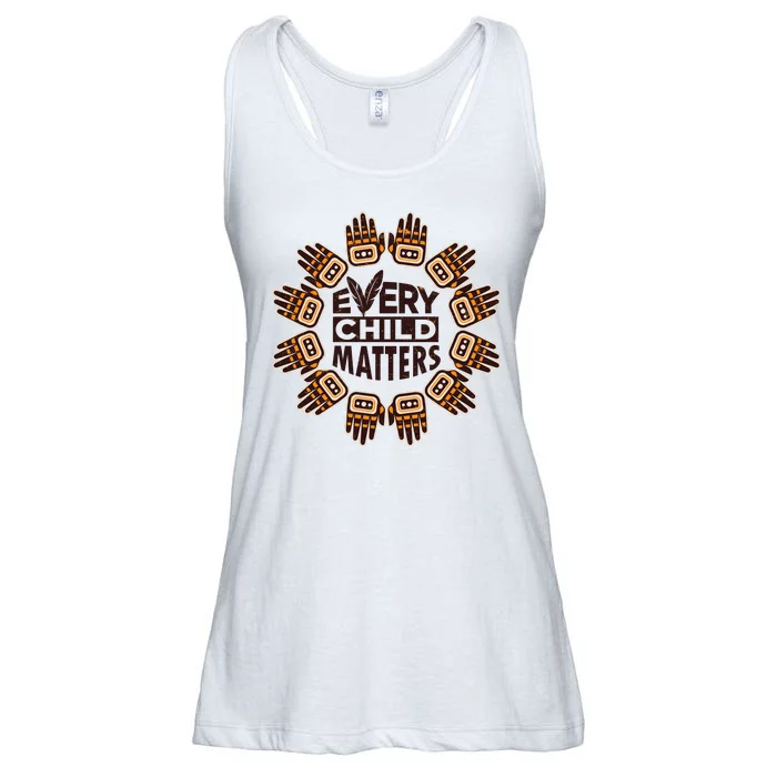 Every Child Matters Native American Hand Pattern Ladies Essential Flowy Tank