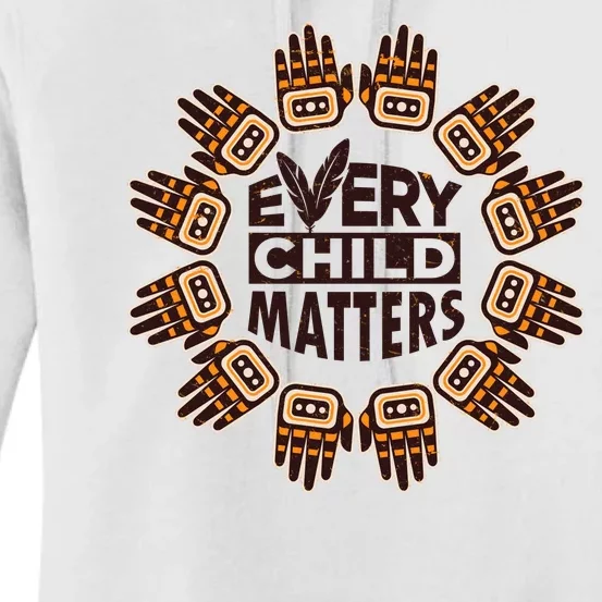 Every Child Matters Native American Hand Pattern Women's Pullover Hoodie