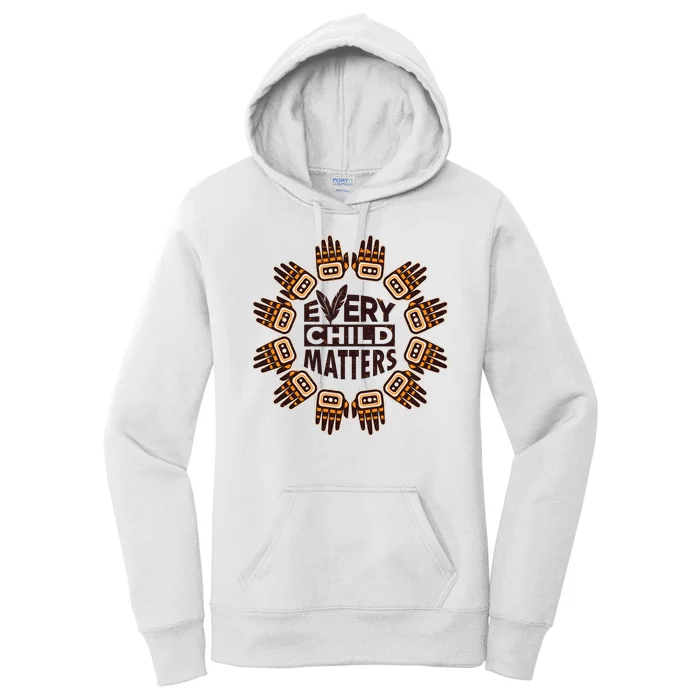 Every Child Matters Native American Hand Pattern Women's Pullover Hoodie