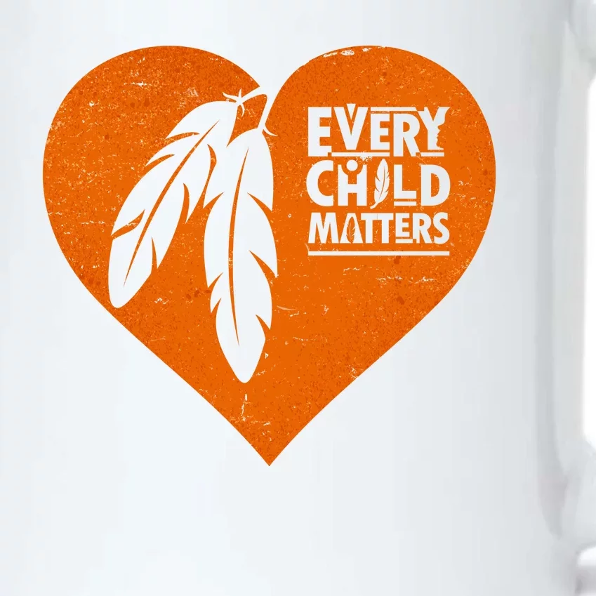 Every Child Matters Native American Feather Heart Black Color Changing Mug