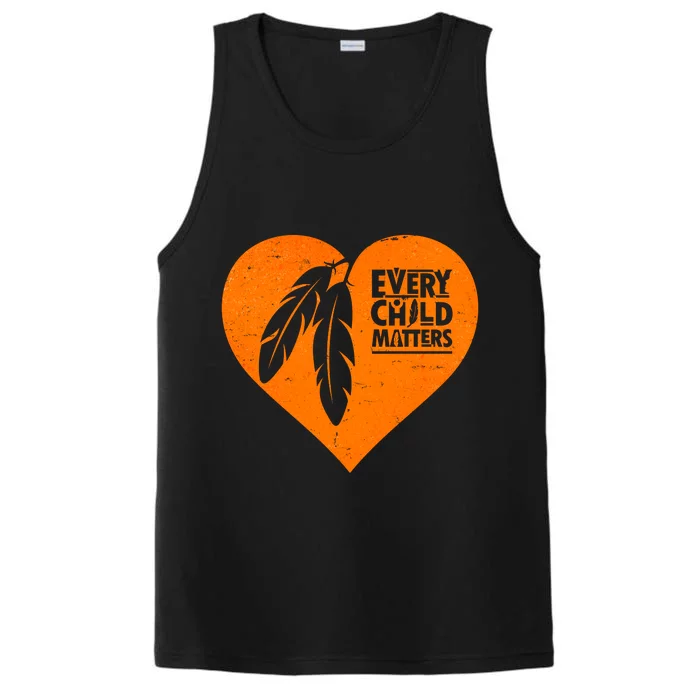 Every Child Matters Native American Feather Heart Performance Tank