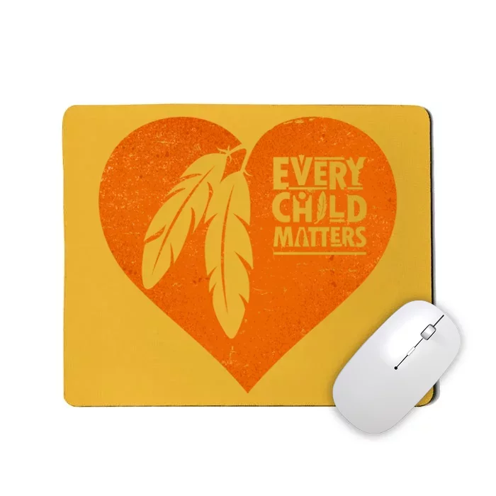 Every Child Matters Native American Feather Heart Mousepad