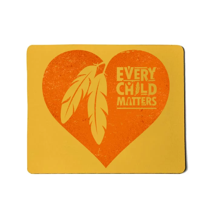 Every Child Matters Native American Feather Heart Mousepad