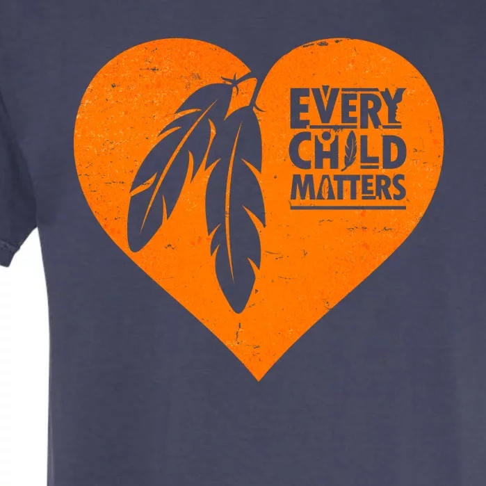 Every Child Matters Native American Feather Heart Garment-Dyed Heavyweight T-Shirt