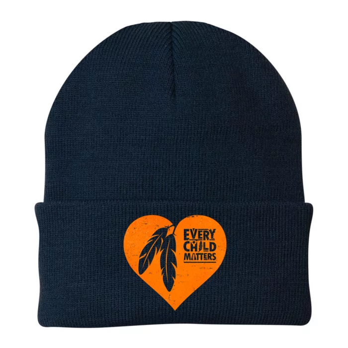 Every Child Matters Native American Feather Heart Knit Cap Winter Beanie