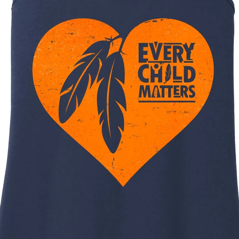 Every Child Matters Native American Feather Heart Ladies Essential Tank