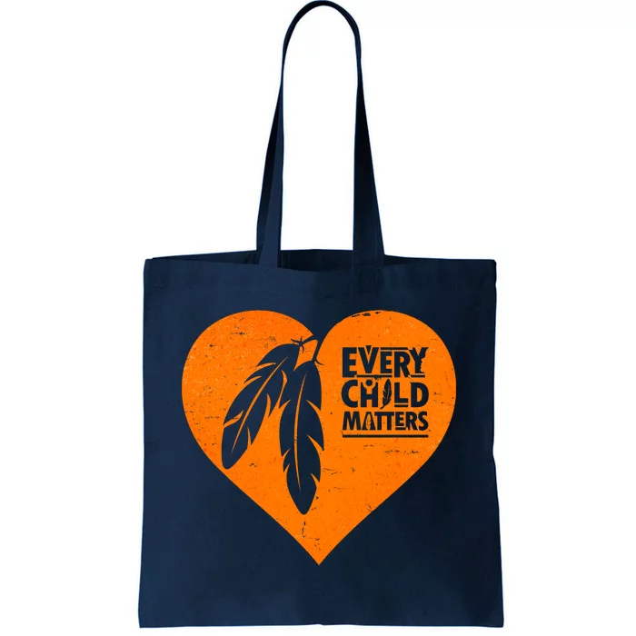 Every Child Matters Native American Feather Heart Tote Bag