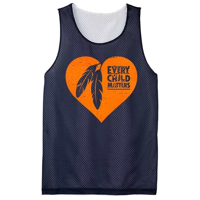 Every Child Matters Native American Feather Heart Mesh Reversible Basketball Jersey Tank