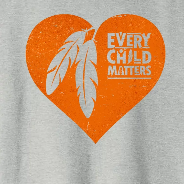 Every Child Matters Native American Feather Heart Women's Crop Top Tee