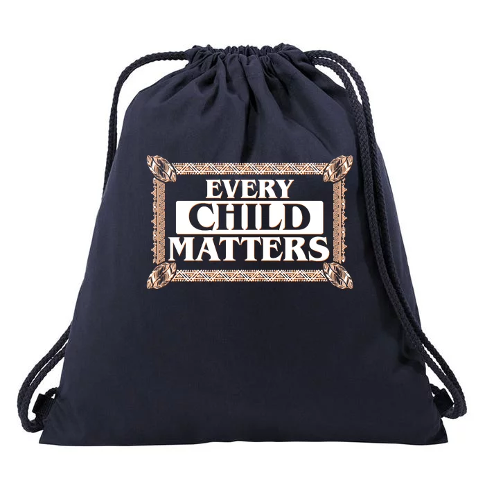 Every Child Matters Native American Indigenous Children Orange Day Drawstring Bag