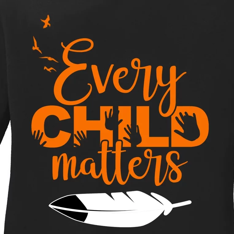 Every Child Matters Childhood Cancer Awareness Ladies Long Sleeve Shirt