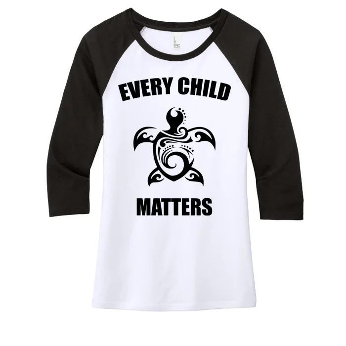 Every Child Matters Turtle Orange Day Women's Tri-Blend 3/4-Sleeve Raglan Shirt