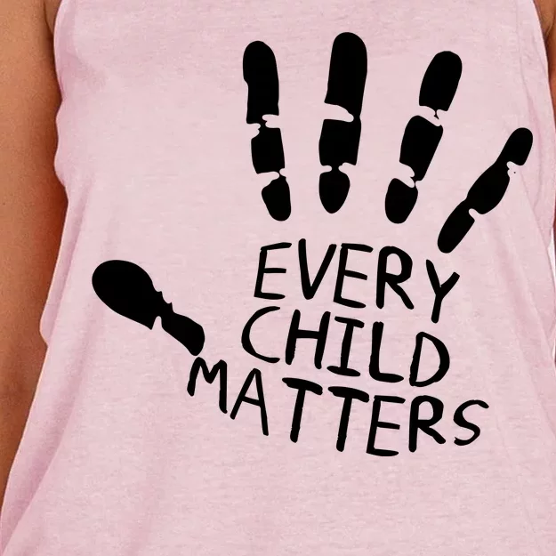 Every Child Matters Handprint Orange Day Women's Knotted Racerback Tank