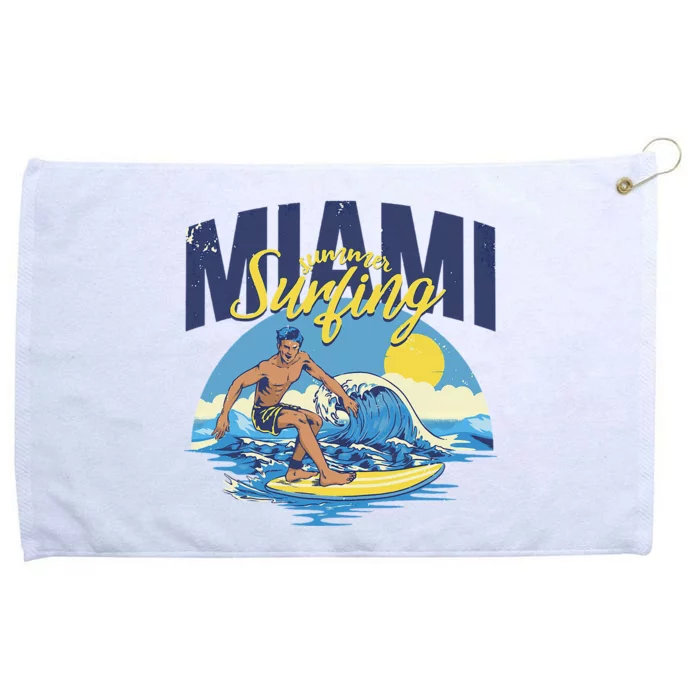 Enjoy Cool Miami Beach I Love Miami Florida Miami Grommeted Golf Towel