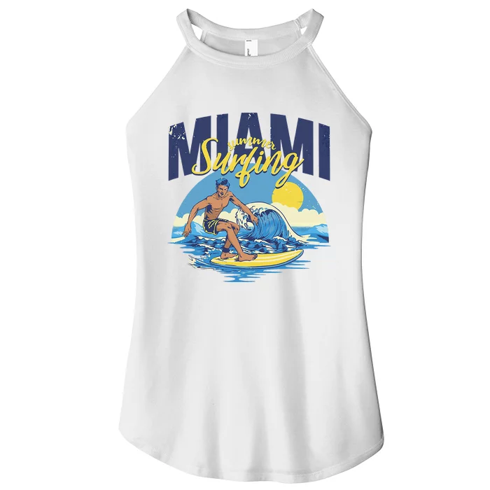 Enjoy Cool Miami Beach I Love Miami Florida Miami Women’s Perfect Tri Rocker Tank