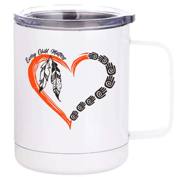 Every Child Matters Native American Pattern Front & Back 12oz Stainless Steel Tumbler Cup