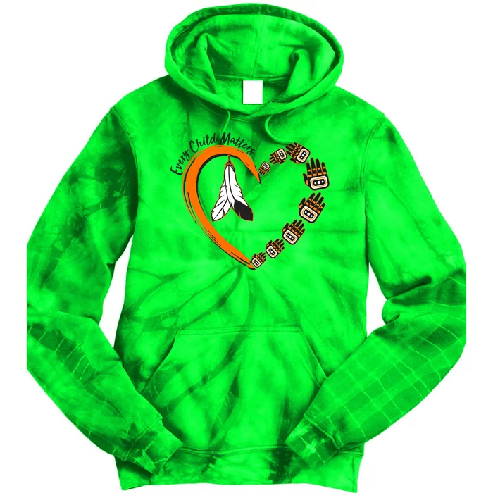 Every Child Matters Wear Orange Feather Heart Tie Dye Hoodie