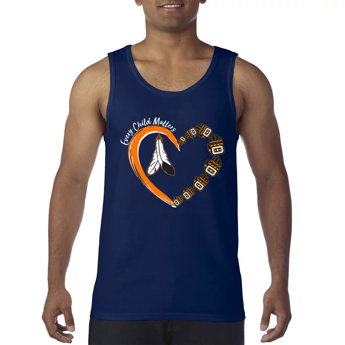 Every Child Matters Wear Orange Feather Heart Tank Top