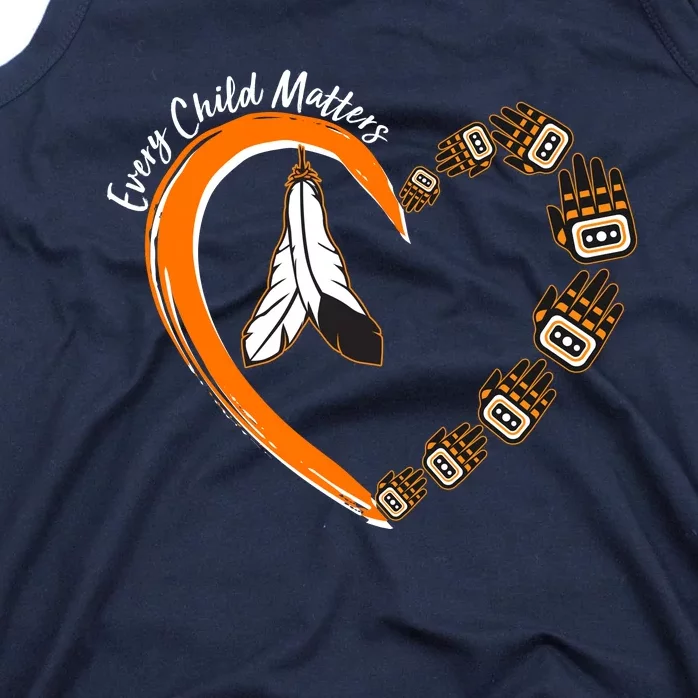 Every Child Matters Wear Orange Feather Heart Tank Top