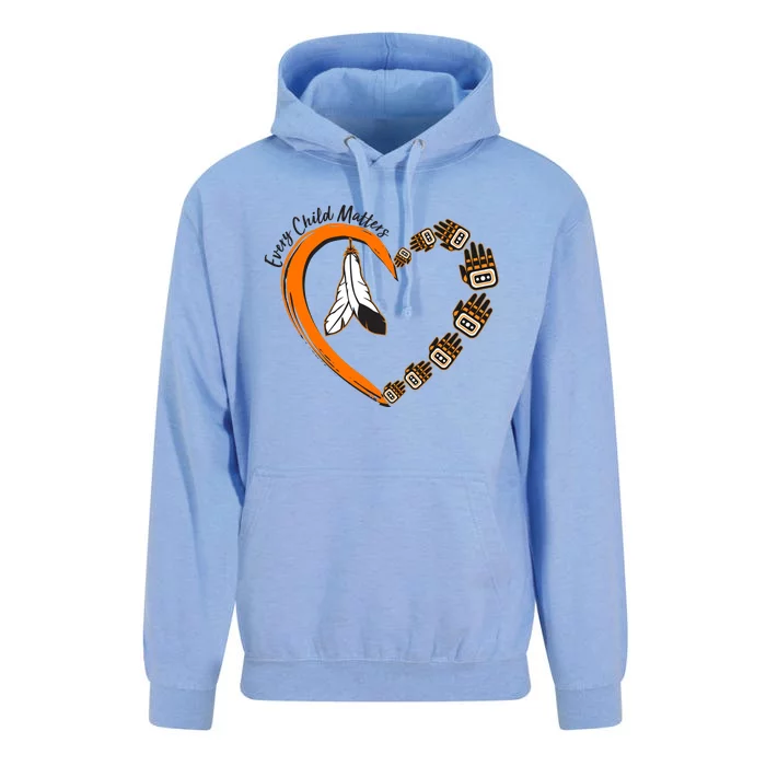 Every Child Matters Wear Orange Feather Heart Unisex Surf Hoodie