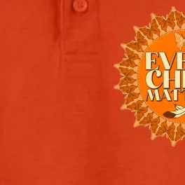 Every Child Matters Orange Butterfly Sun Flower Dry Zone Grid Performance Polo