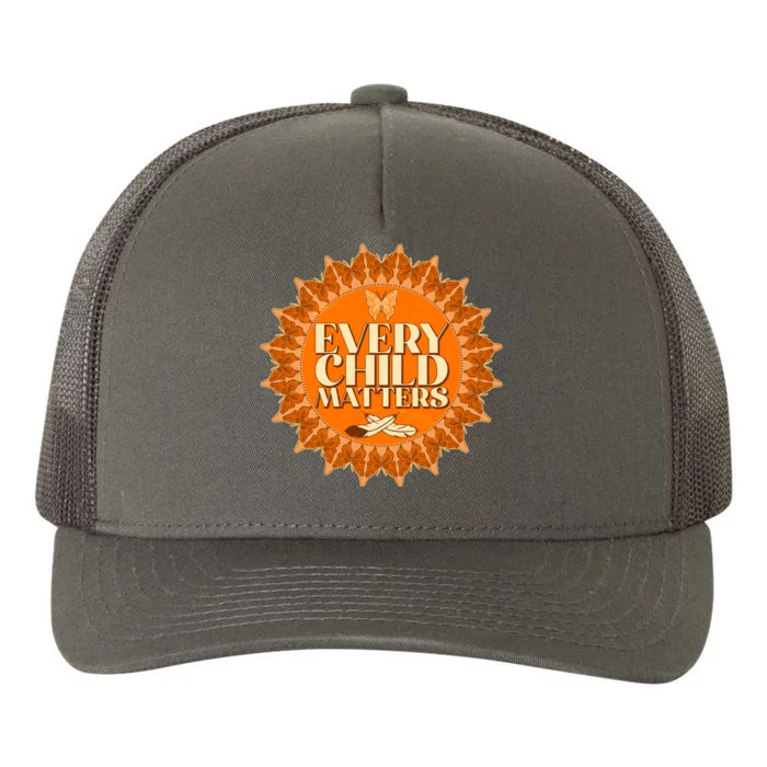 Every Child Matters Orange Butterfly Sun Flower Yupoong Adult 5-Panel Trucker Hat