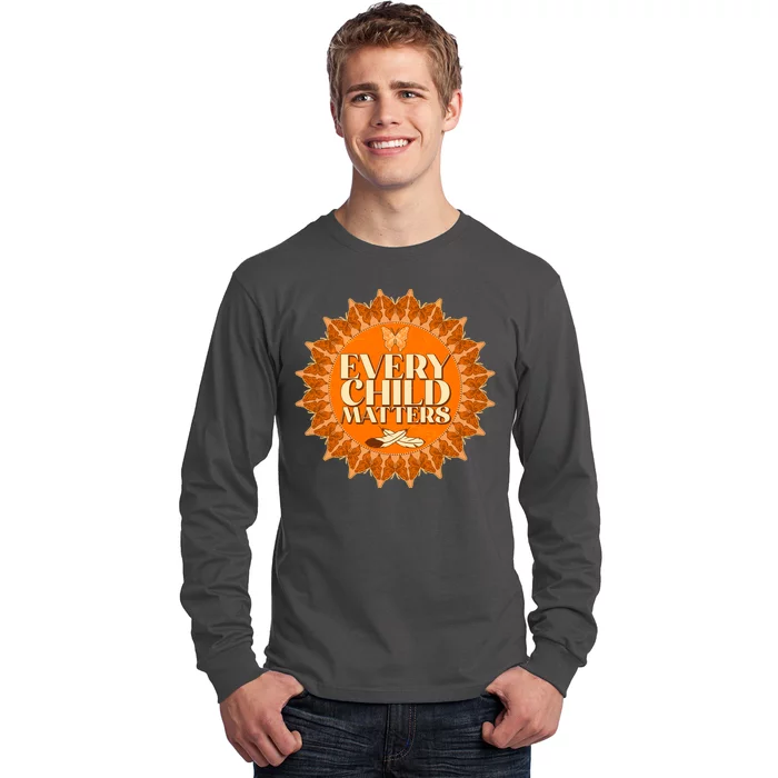 Every Child Matters Orange Butterfly Sun Flower Long Sleeve Shirt