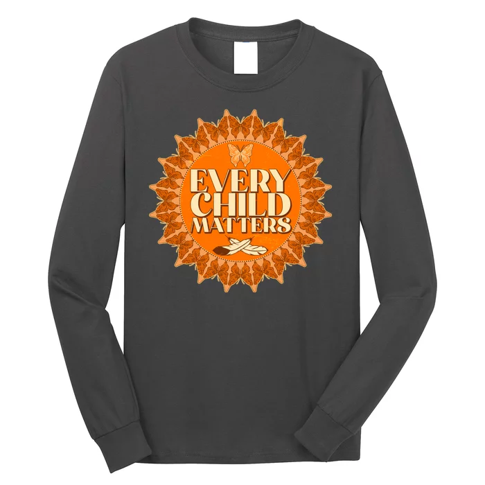 Every Child Matters Orange Butterfly Sun Flower Long Sleeve Shirt