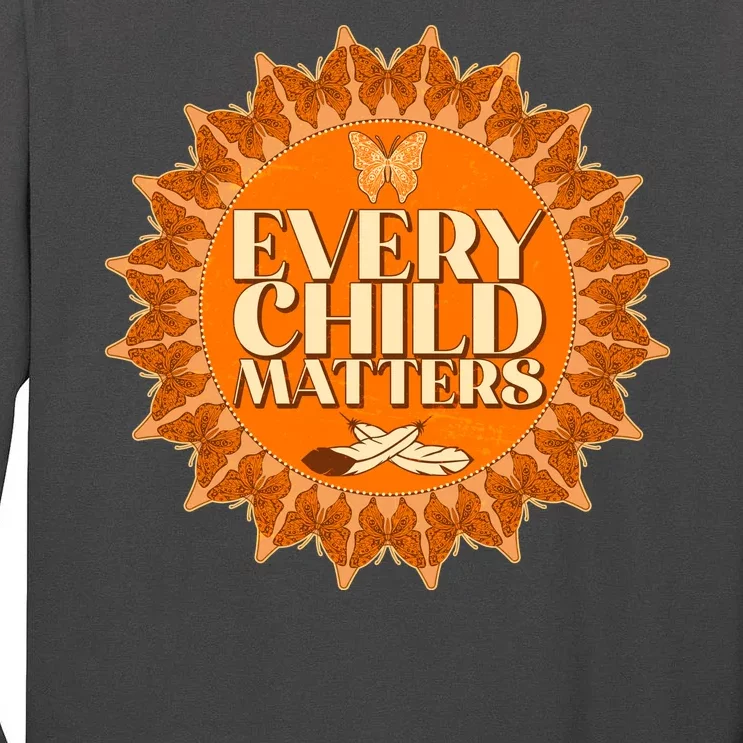 Every Child Matters Orange Butterfly Sun Flower Tall Long Sleeve T-Shirt