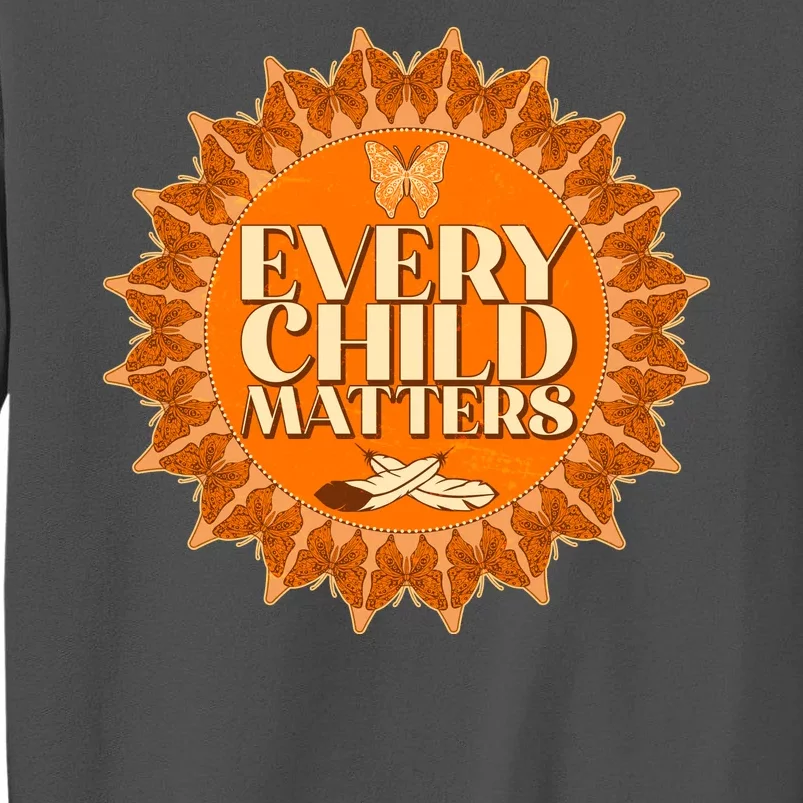 Every Child Matters Orange Butterfly Sun Flower Tall Sweatshirt