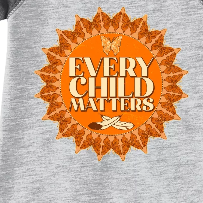 Every Child Matters Orange Butterfly Sun Flower Infant Baby Jersey Bodysuit