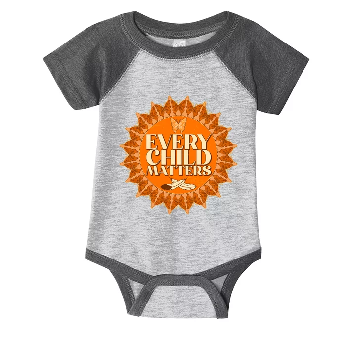 Every Child Matters Orange Butterfly Sun Flower Infant Baby Jersey Bodysuit