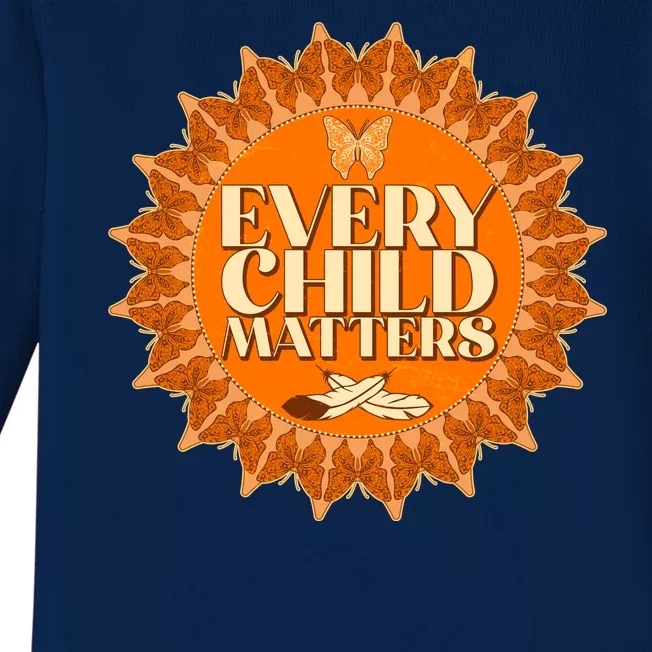 Every Child Matters Orange Butterfly Sun Flower Baby Long Sleeve Bodysuit